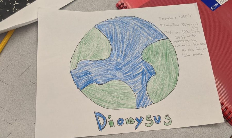 Students design their own planet “Dionysus” after a class on space and planets.

     Plainsboro Peer Tutoring holds an opportunity for high schoolers to lead specialty classes for younger children, including public speaking, geography and spelling bee, and science exploration classes. Since January, I have had the opportunity to lead the science exploration class along with sophomore Abhishek Das. 
     Every week, I met with six or seven kids at Plainsboro Municipal Center. It was a unique experience to be able to plan the curriculum, activities, and even homework; the young kids were eager to find out more about science, by asking questions and sharing ideas, and the 90-minute class ended before I knew it.

