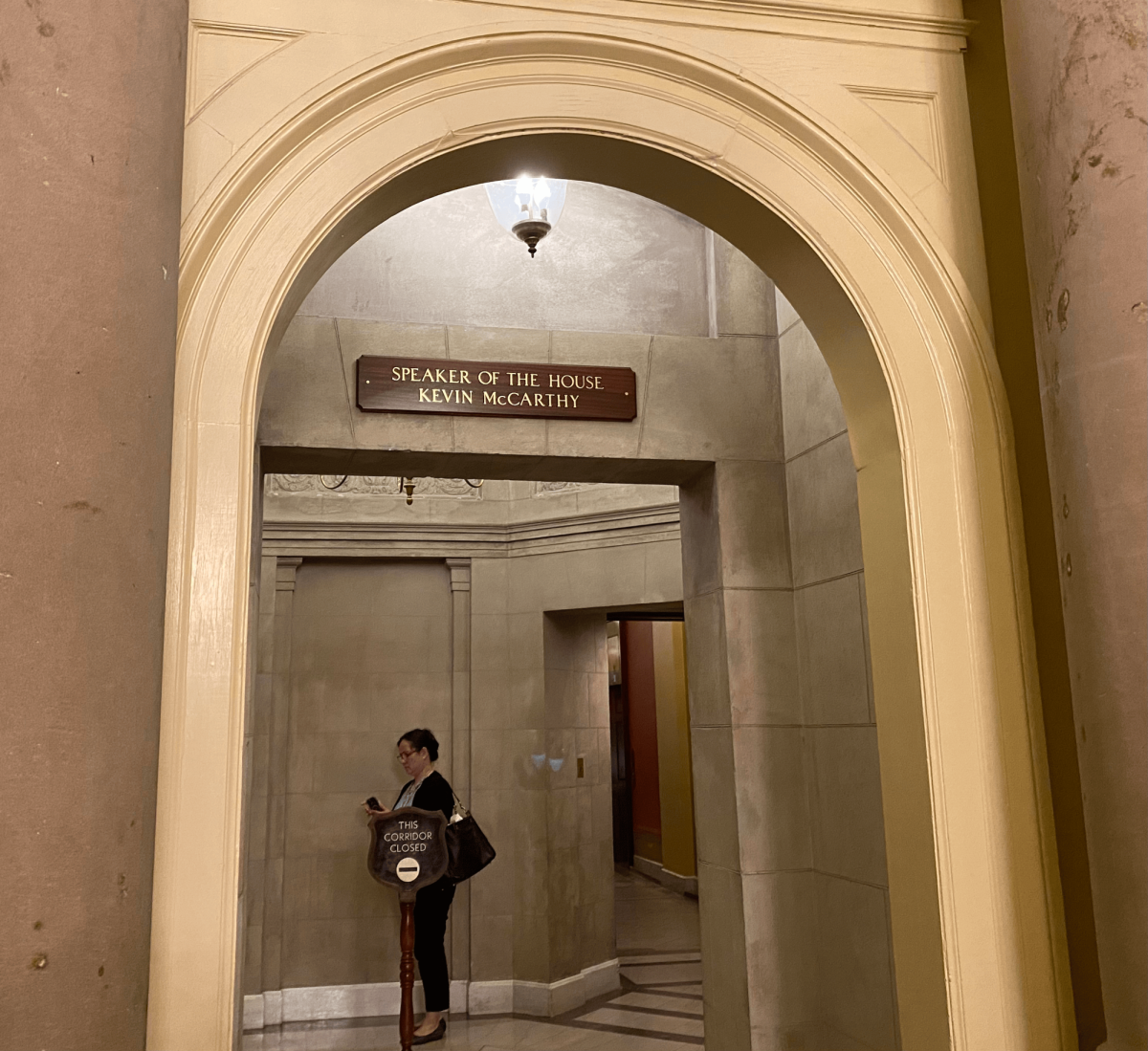 The entrance to the office of the speaker in June, four months before McCarthy was removed.